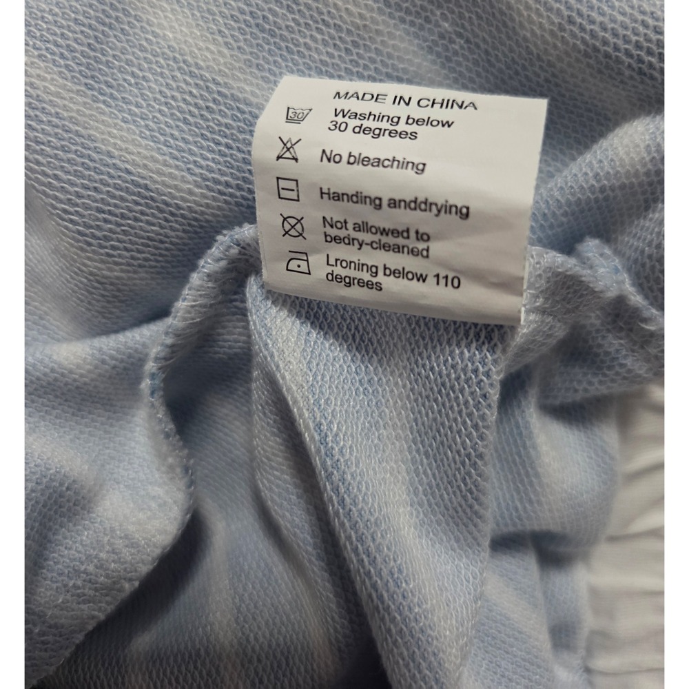 Opemiby Womens Blue White Striped 2 PC Skort Set Crewneck Top Shorts L - Picture 11 of 14